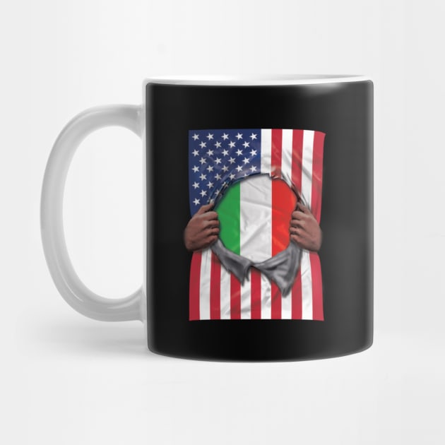 Italy Flag American Flag Ripped - Gift for Italian From Italy by Country Flags